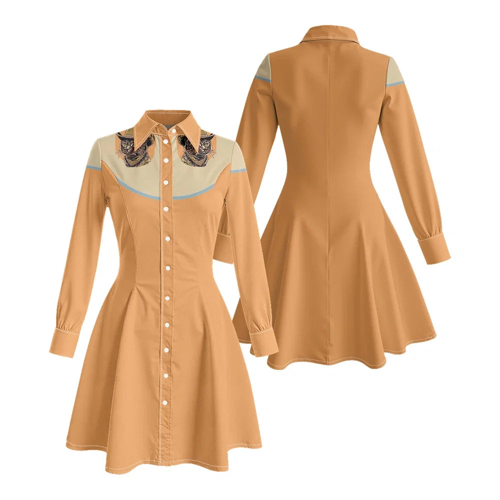 Western Fit-And-Flare Shirt Dress