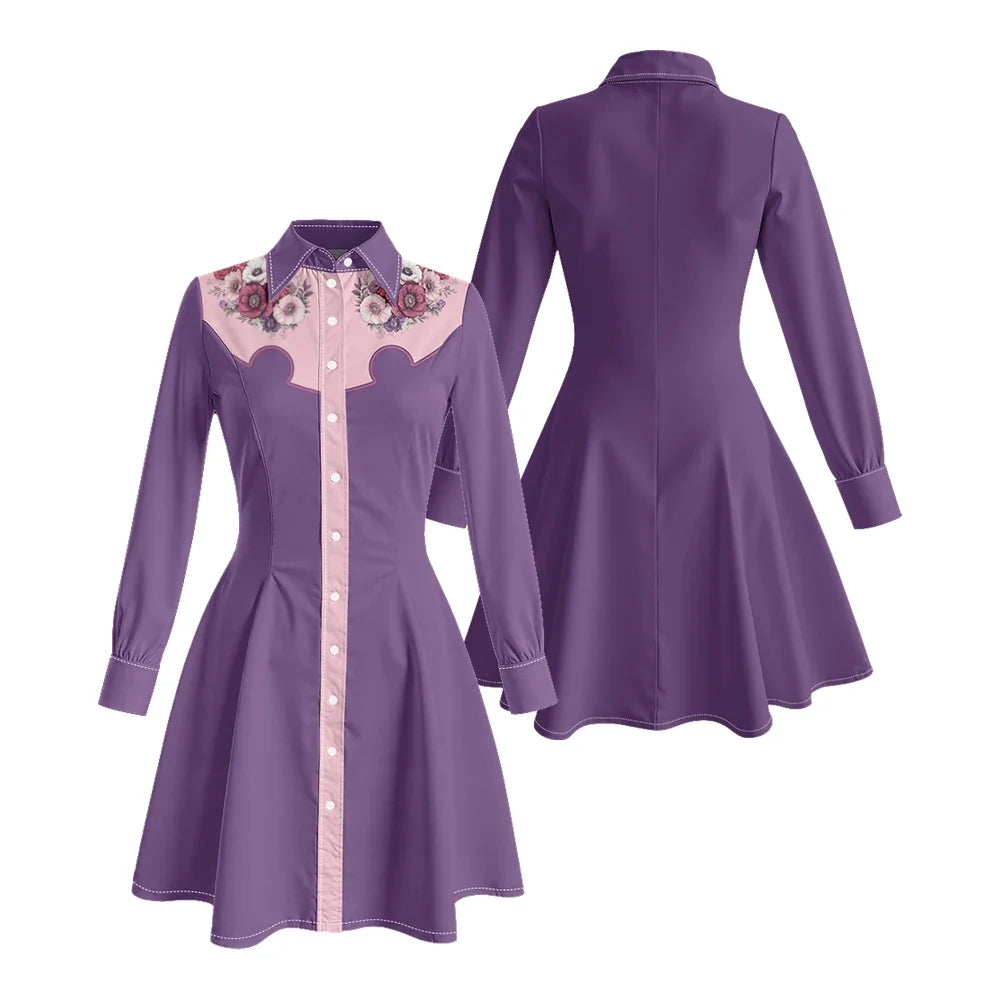 Western Fit-And-Flare Shirt Dress