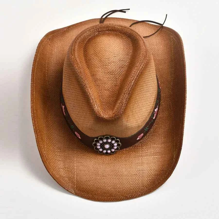 Vintage Straw Cowboy Hat