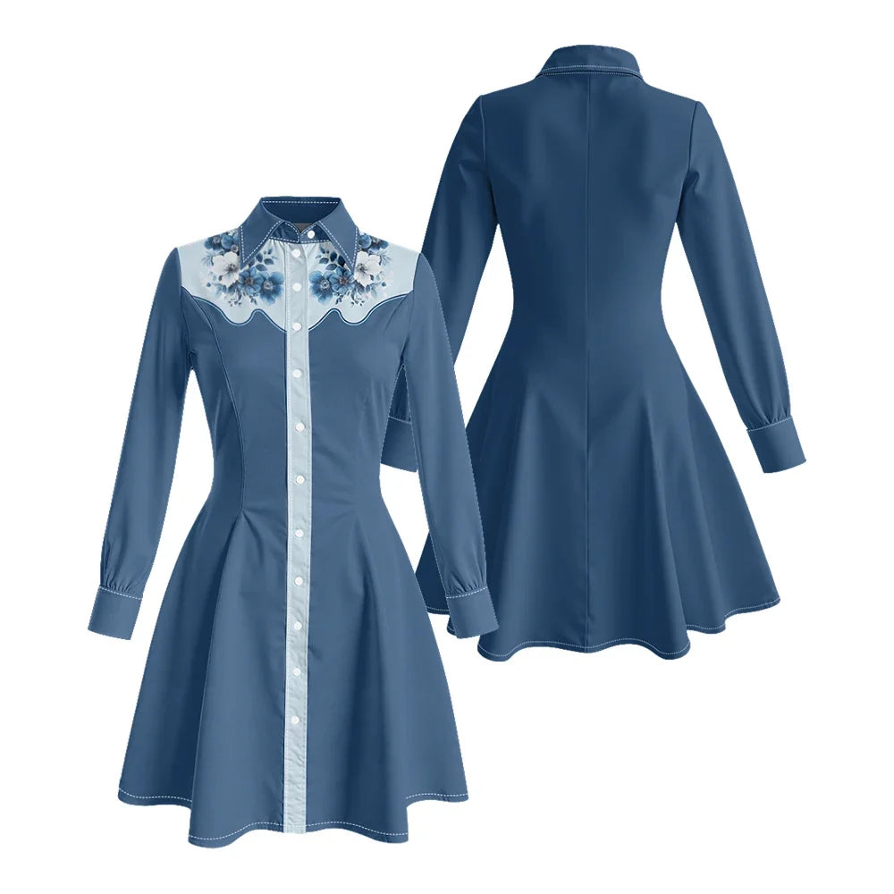 Western Fit-And-Flare Shirt Dress