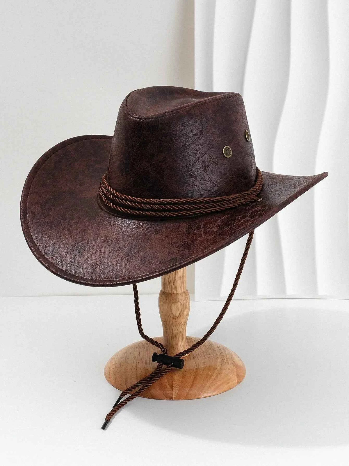 Faux Leather Western Cowboy Hat