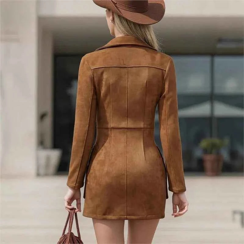 Caramel Tassel Zip Dress