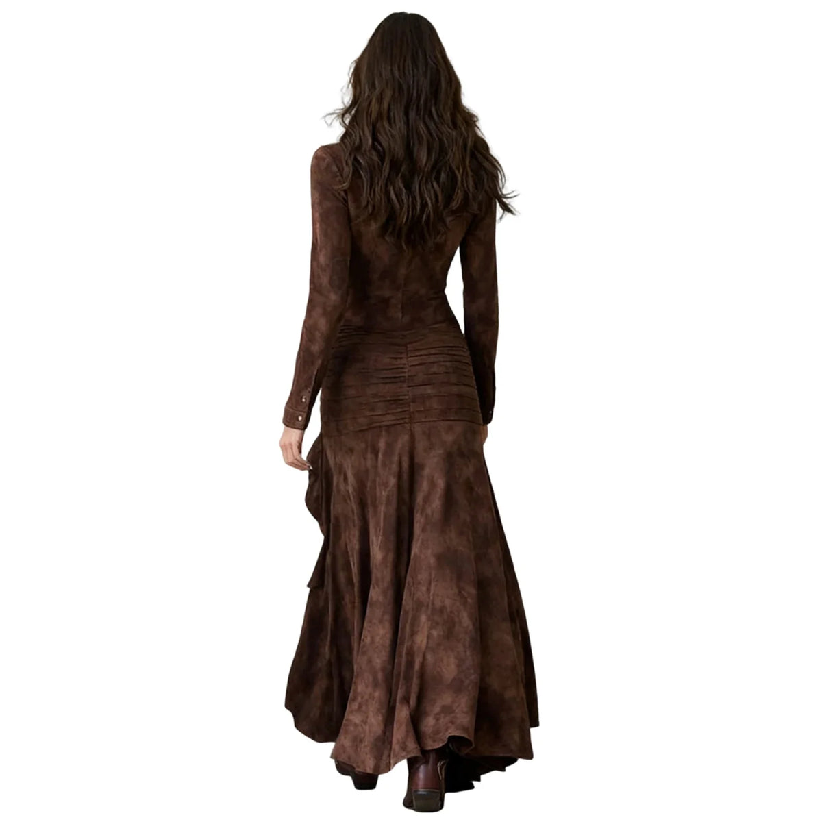 Western Inspired High Low Maxi Dress