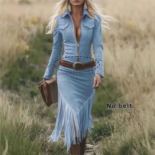 Fringed Western Midi Dress
