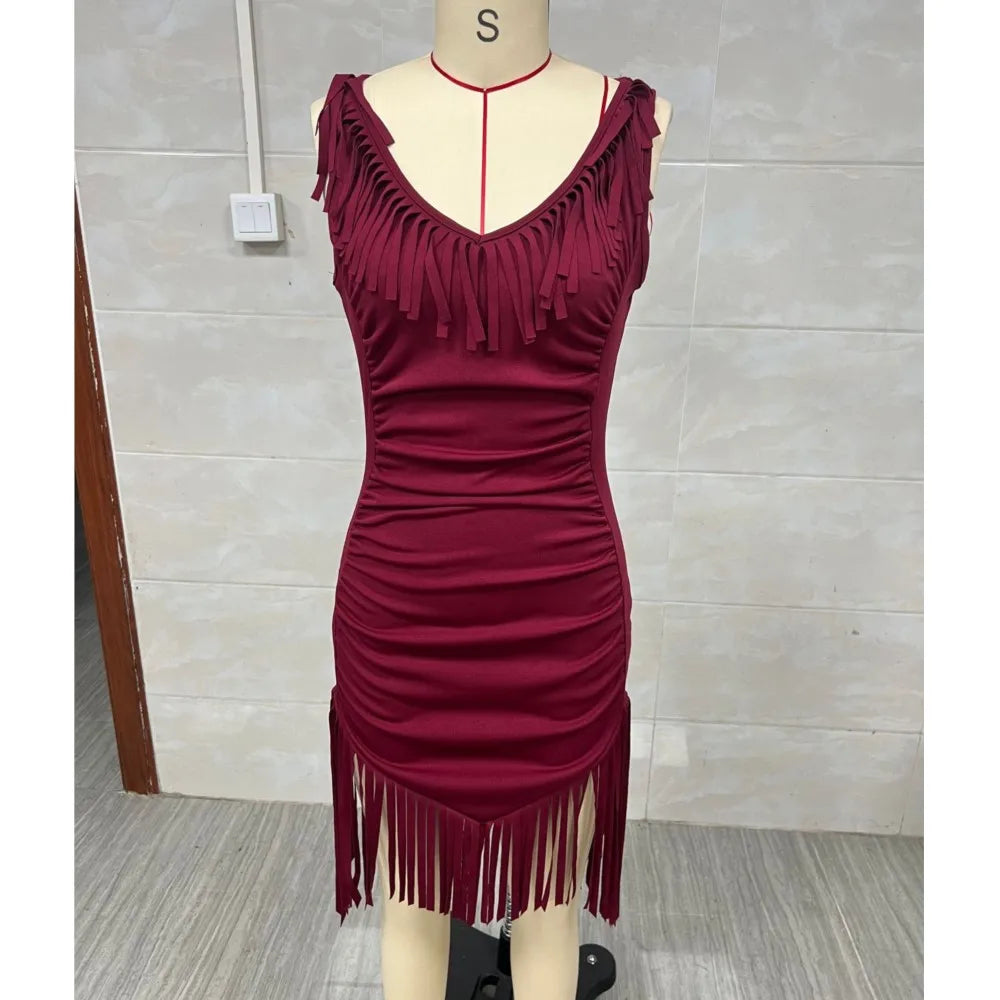 Fringe Bodycon Mini Dress