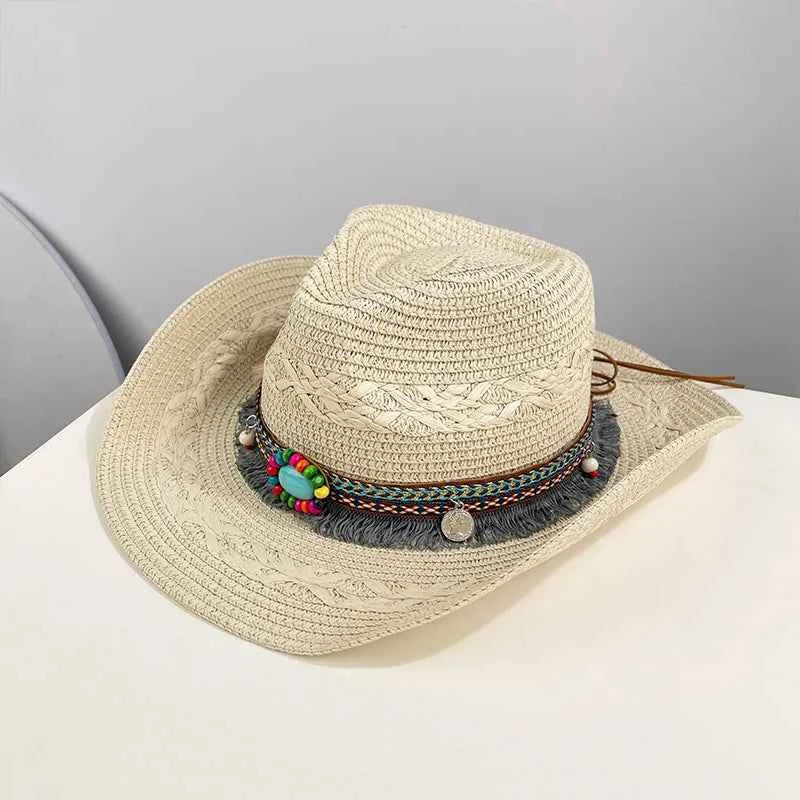 Woven Wide Brim Cowboy Hat