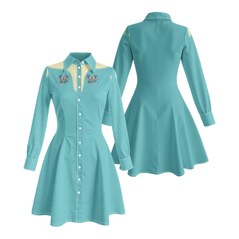 Western Fit-And-Flare Shirt Dress