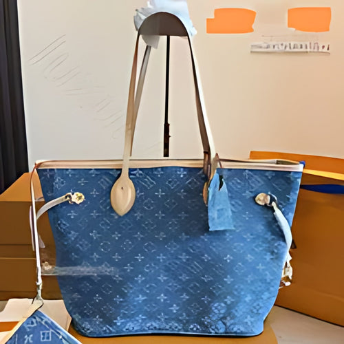 Patterned Chain Trim Tote Bag