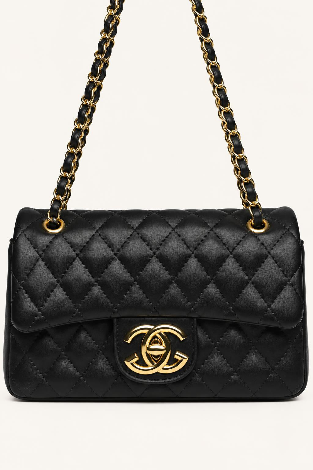 Women's The Quilted Chain Flap Crossbody Bag — carrying view