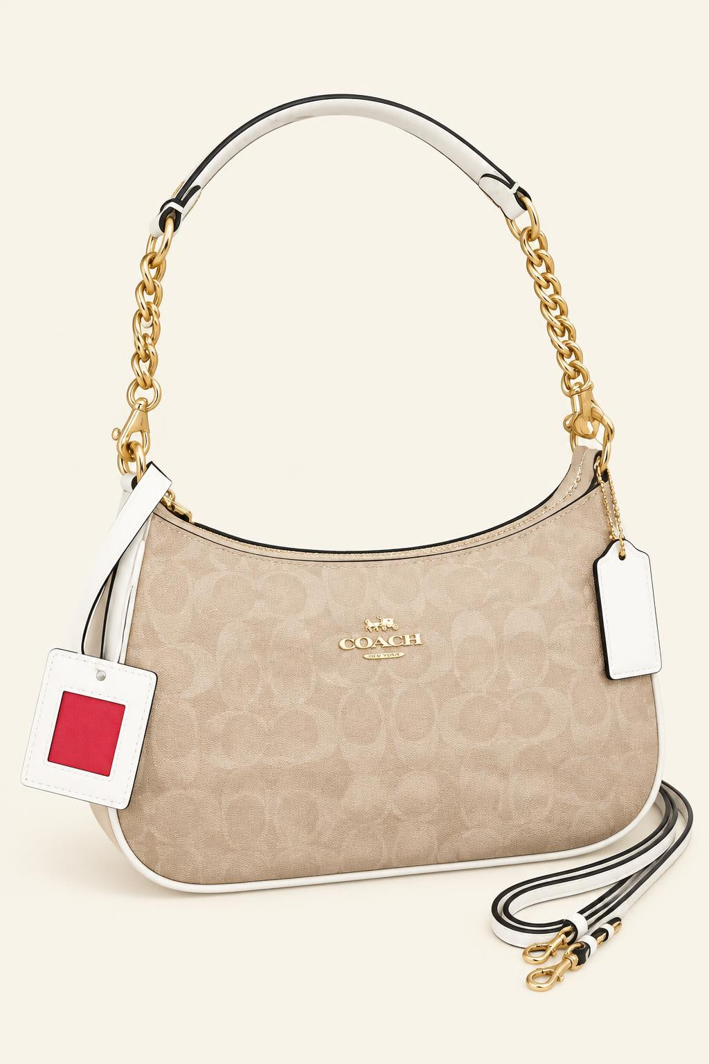 Novelty Print Shoulder Bags — Beige Monogram