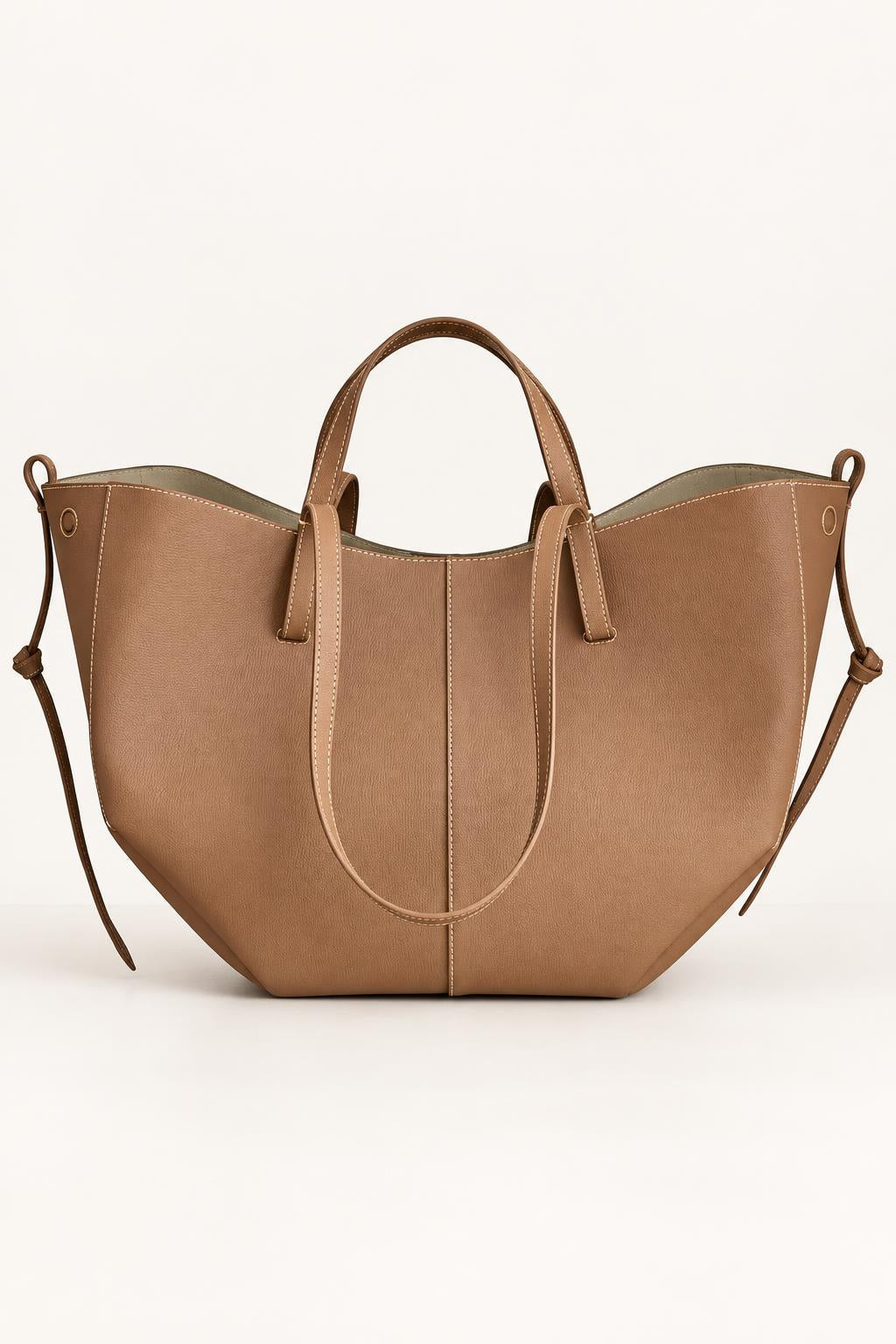 Women's Leather Soft-Structured Tote Bag — carrying