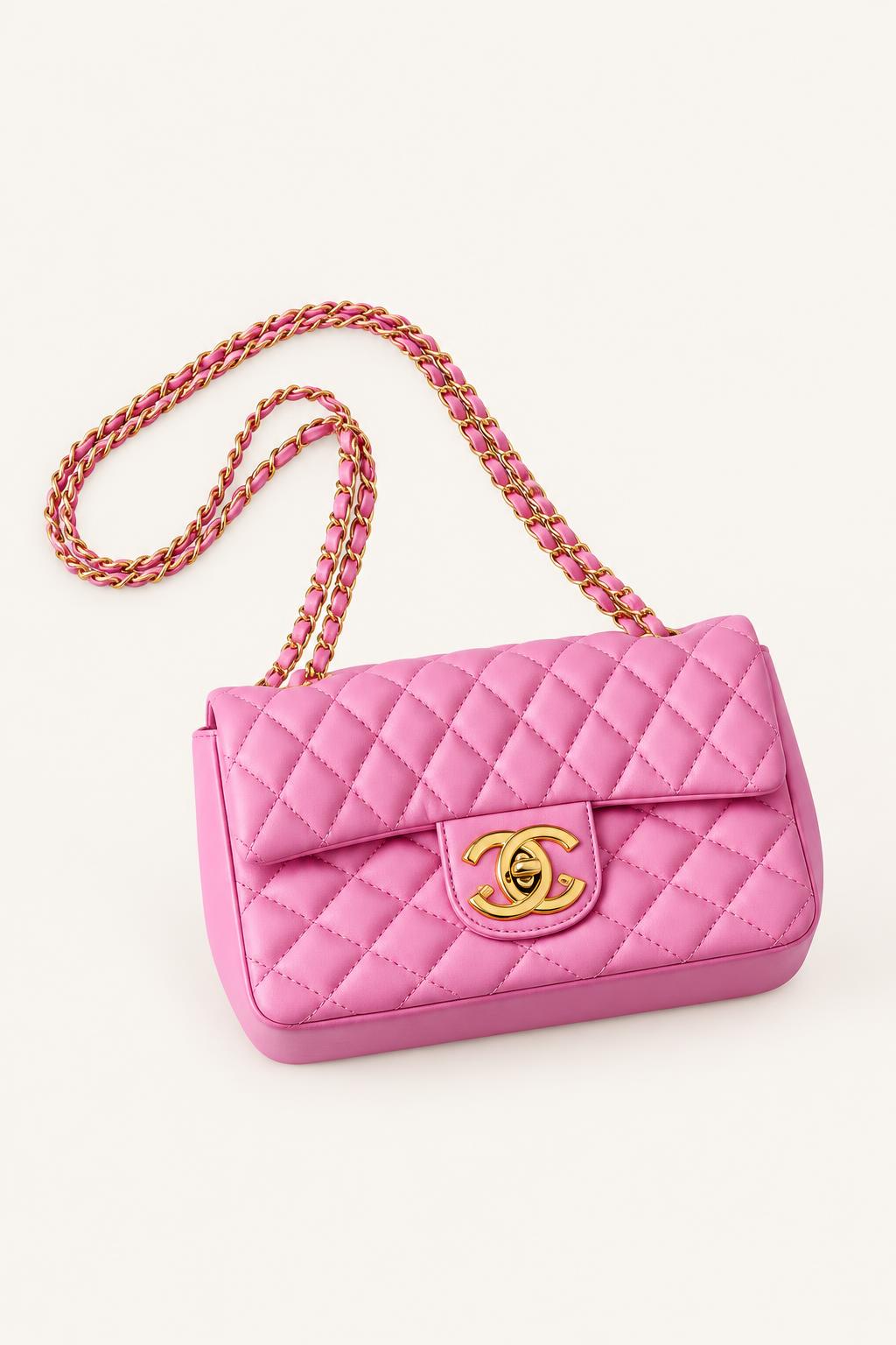 Women's The Quilted Chain Flap Crossbody Bag — Pink