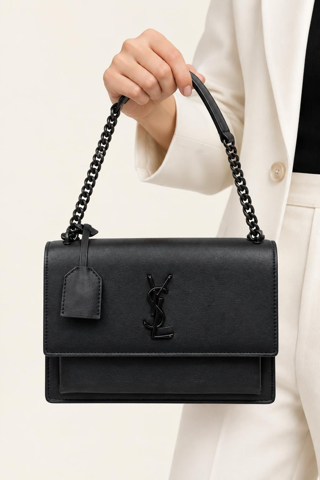 Structured Chain-Strap Shoulder Bag — Collection 1 — carrying