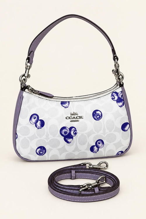 Printed Chain Accent Shoulder Bag