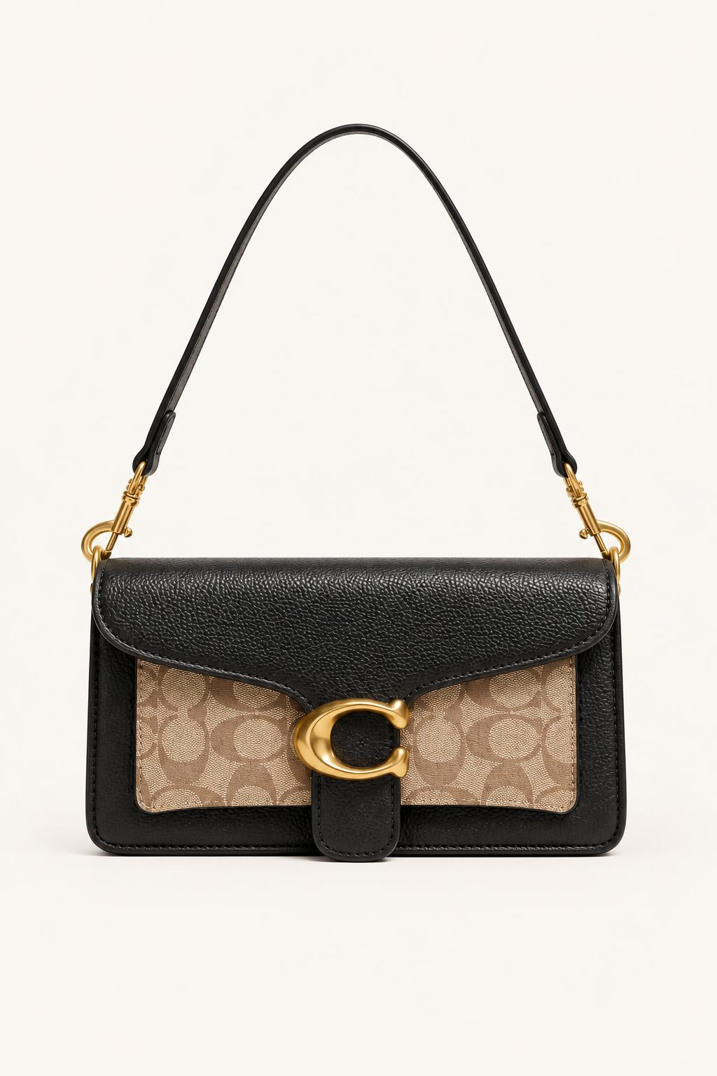 Textured Flap Shoulder & Crossbody Bag — Black flower 26*7.5*15