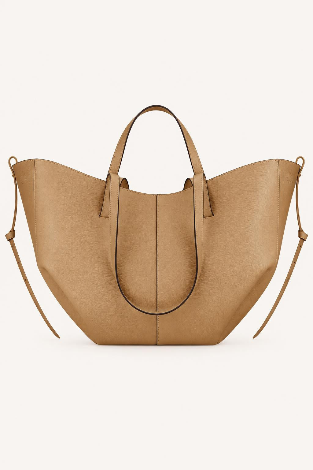 Women's Leather Soft-Structured Tote Bag — Tan - Large