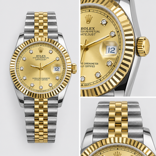 Fluted-Bezel Decorative Marker Watch