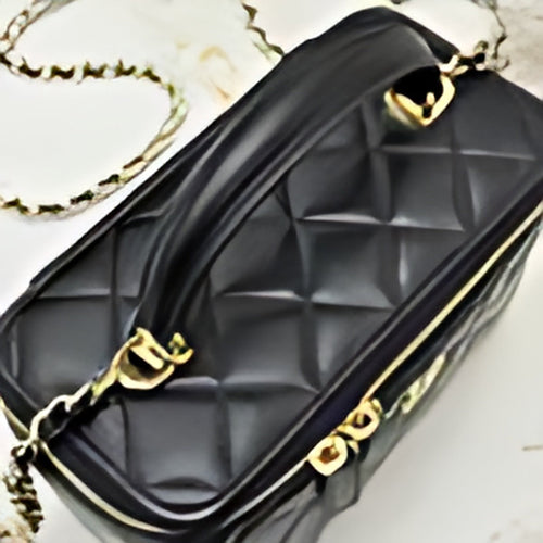 Quilted Leather Vanity Crossbody Bag