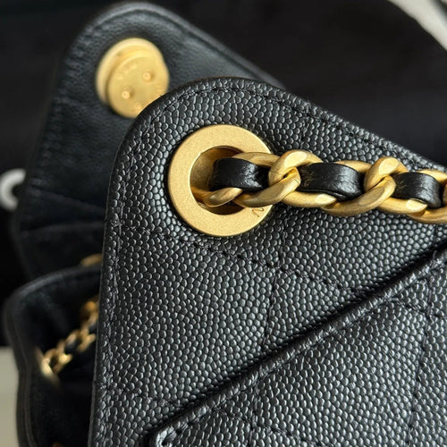 Quilted Bucket Bag — Black & Pastels