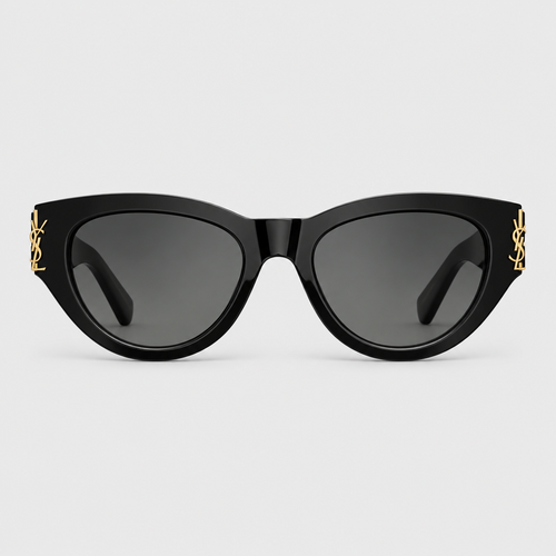 Gold-Logo Retro Cat-Eye Sunglasses