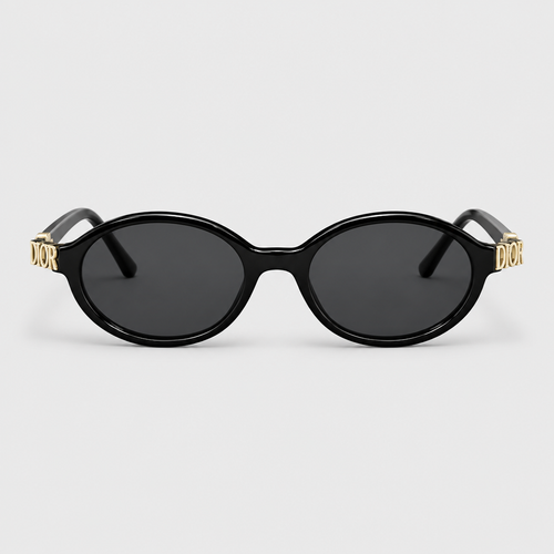 Oval Sunglasses with Metal Detail