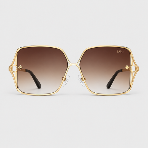 Unisex Square Metal Gradient Sunglasses
