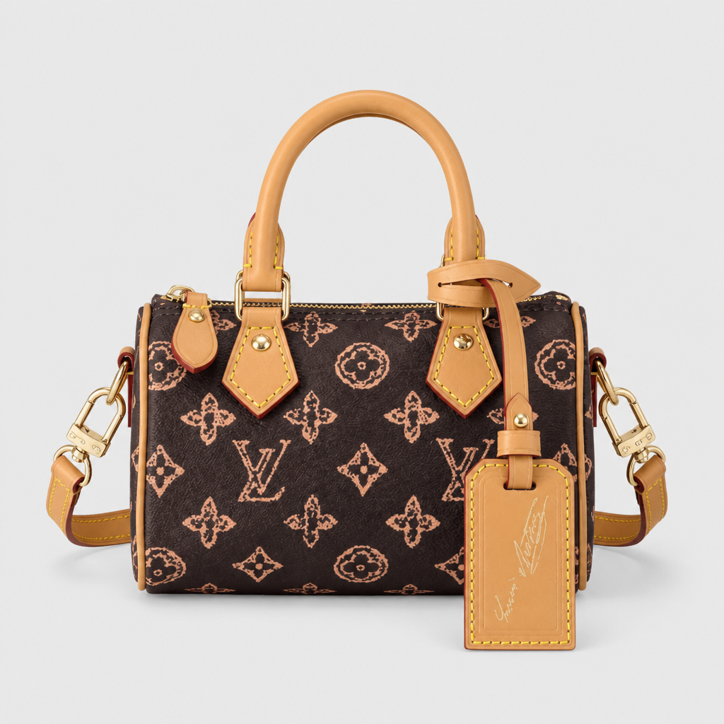 Mini Box Monogram Handbag — front 2 — Brown & Pink Monogram — Ref 93