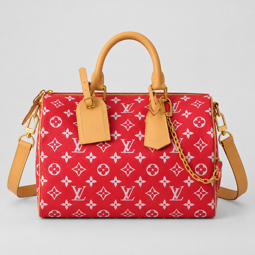 Colorful Monogram Angular Satchel