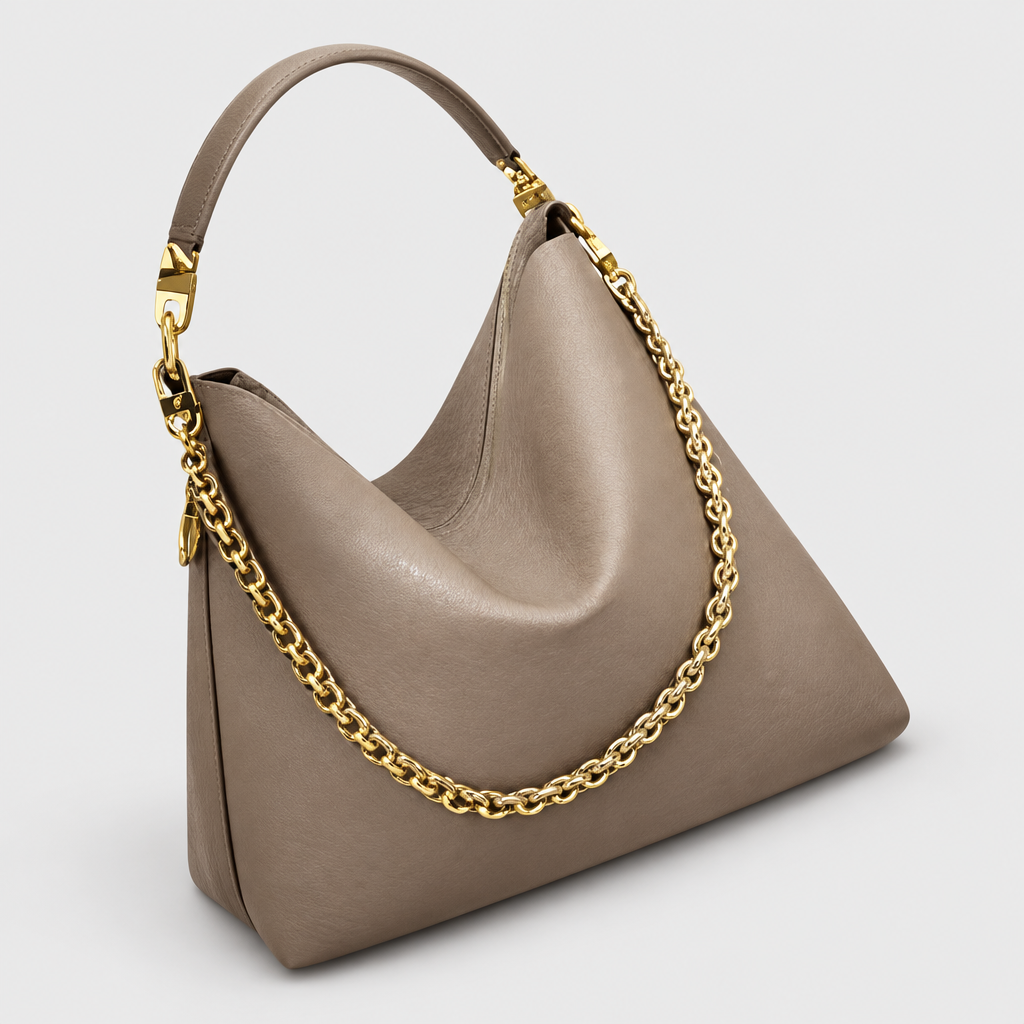 JT studio 2026-10-08 | Chain Trim Hobo Shoulder Bag | taupe-alternate-view