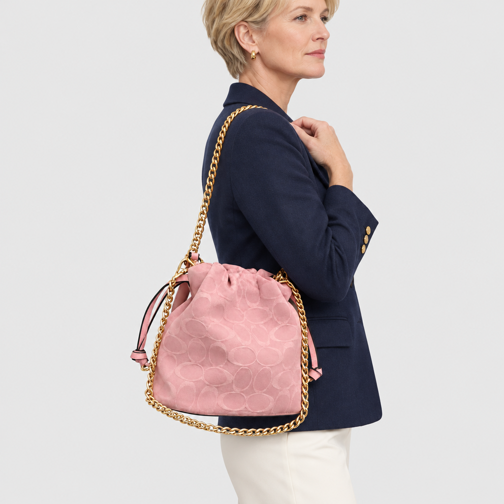 JT studio 2026-10-08 | Drawstring Chain Bucket Bag | drawstring-reference-worn