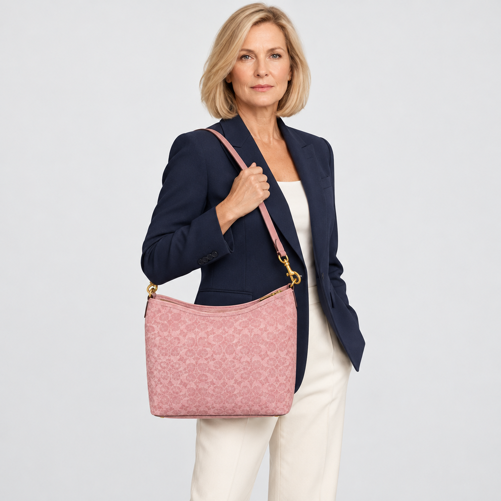 JT studio 2026-10-08 | Pink Circular Print Hobo Bag | main-carried