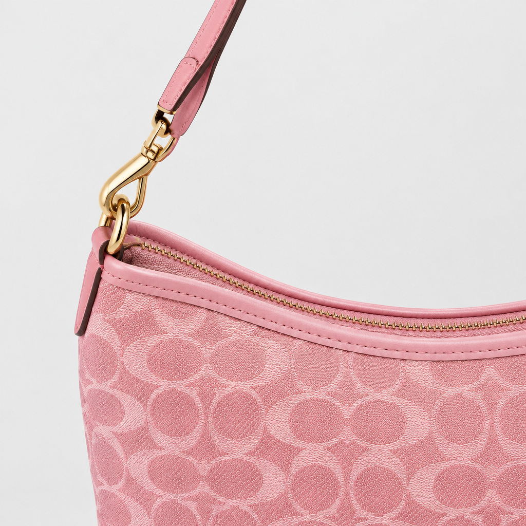 JT studio 2026-10-08 | Pink Circular Print Hobo Bag | strap-construction-detail