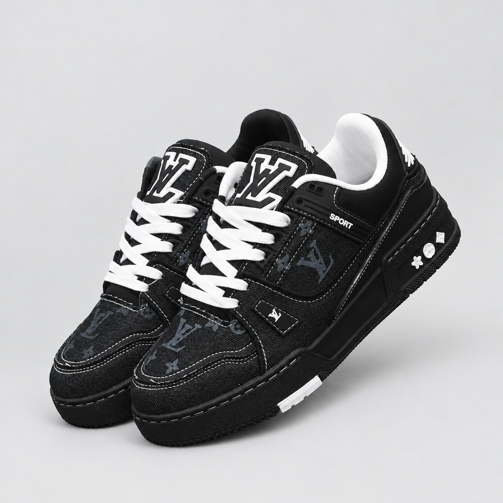 JT studio 2026-10-08 | Men's Graphic Platform Sneakers | black-front