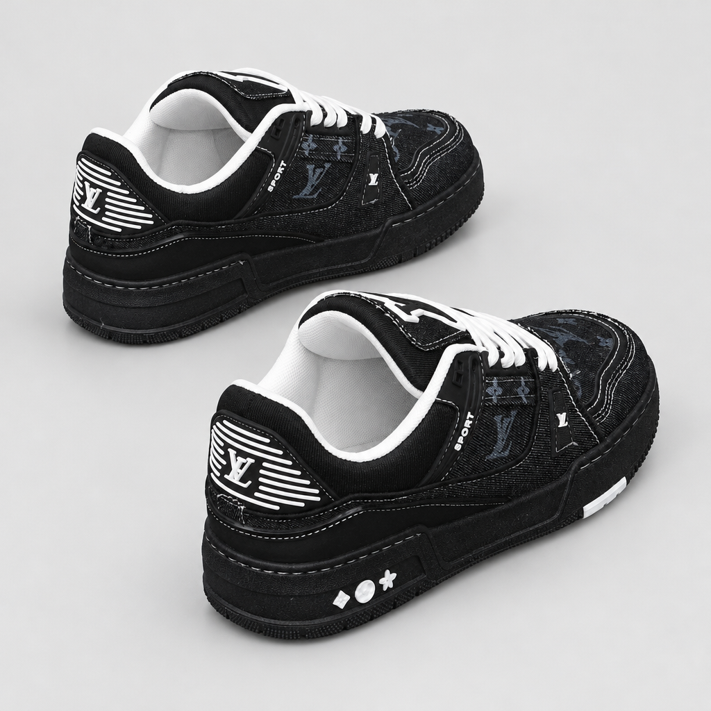 JT studio 2026-10-08 | Men's Graphic Platform Sneakers | black-rear