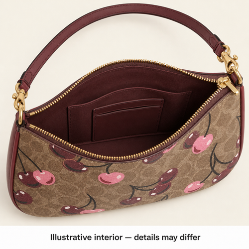 Printed Chain Accent Shoulder Bag