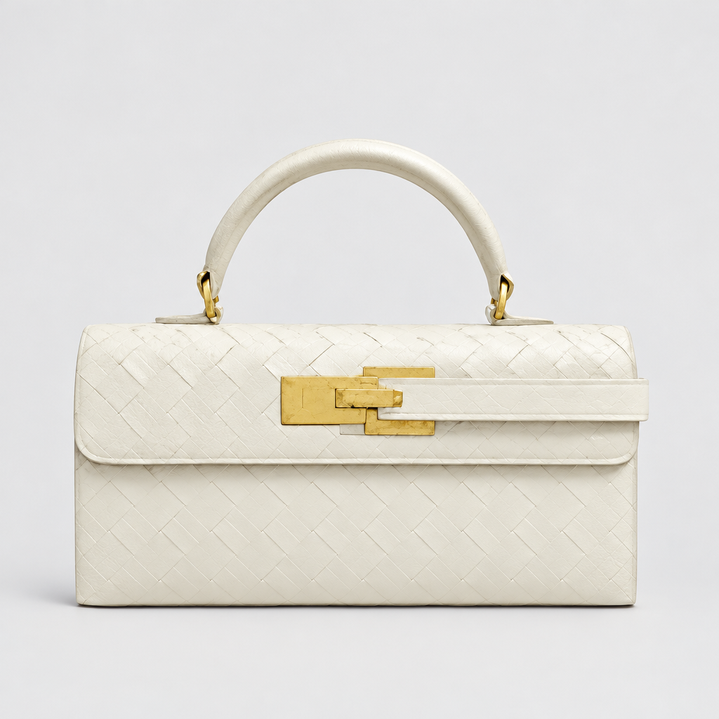 JT studio 2026-10-08 | Structured Top Handle Flap Handbag | ivory-front-hero