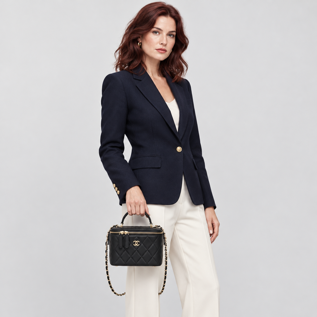 JT studio 2026-10-08 | Quilted Leather Vanity Crossbody Bag | black-carried