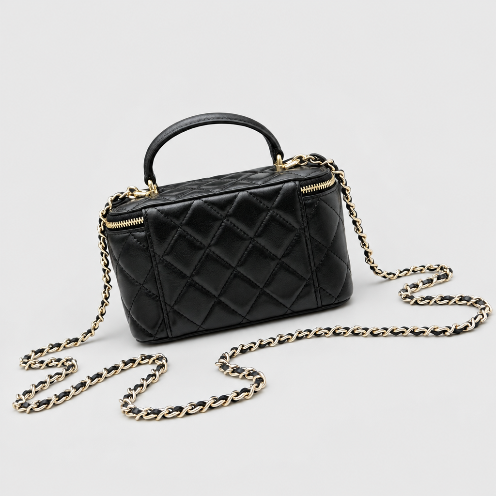 JT studio 2026-10-08 | Quilted Leather Vanity Crossbody Bag | black-rear