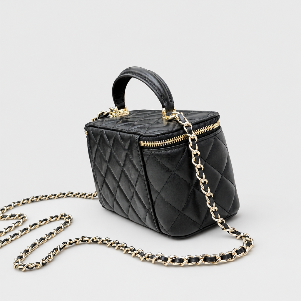 JT studio 2026-10-08 | Quilted Leather Vanity Crossbody Bag | black-side