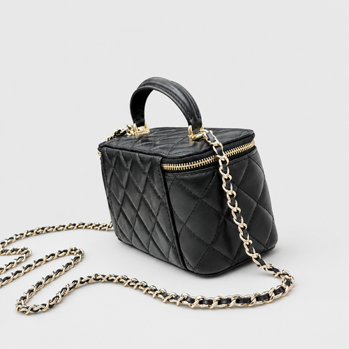 Quilted Leather Vanity Crossbody Bag