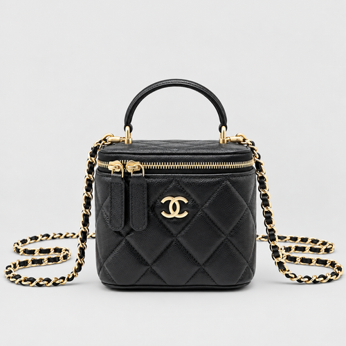 Quilted Leather Vanity Crossbody Bag