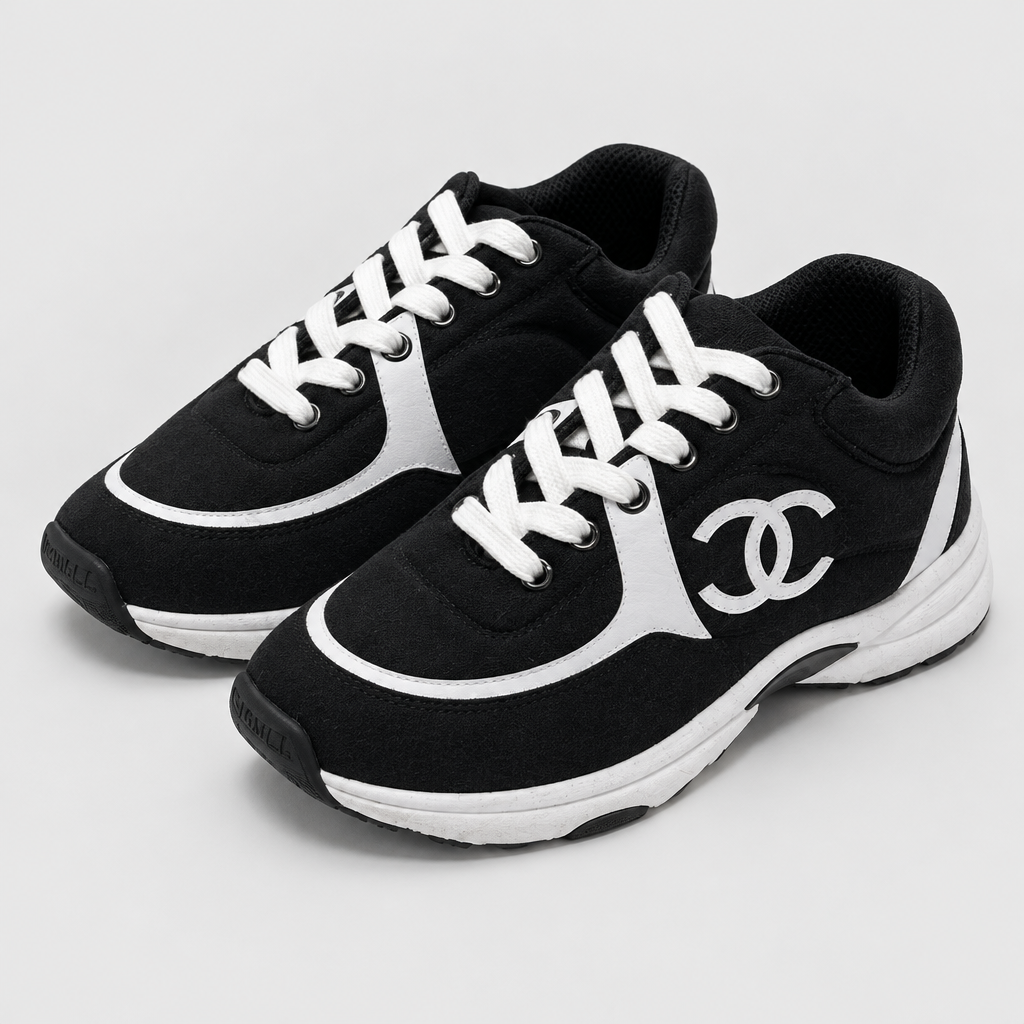 JT studio 2026-10-08 | Unisex Black and White Sneakers | black-logo-detail