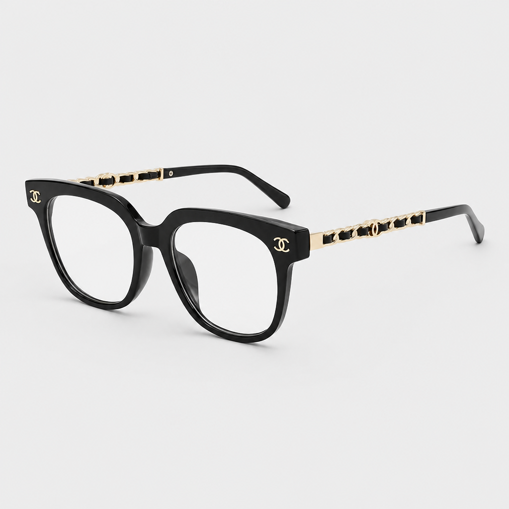 Rounded Square Chain-Detail Eyewear — full product view