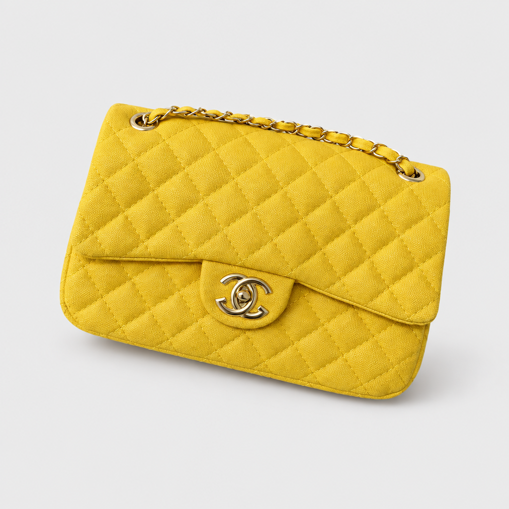 Quilted Embroidered Crossbody Shoulder Bag — Yellow