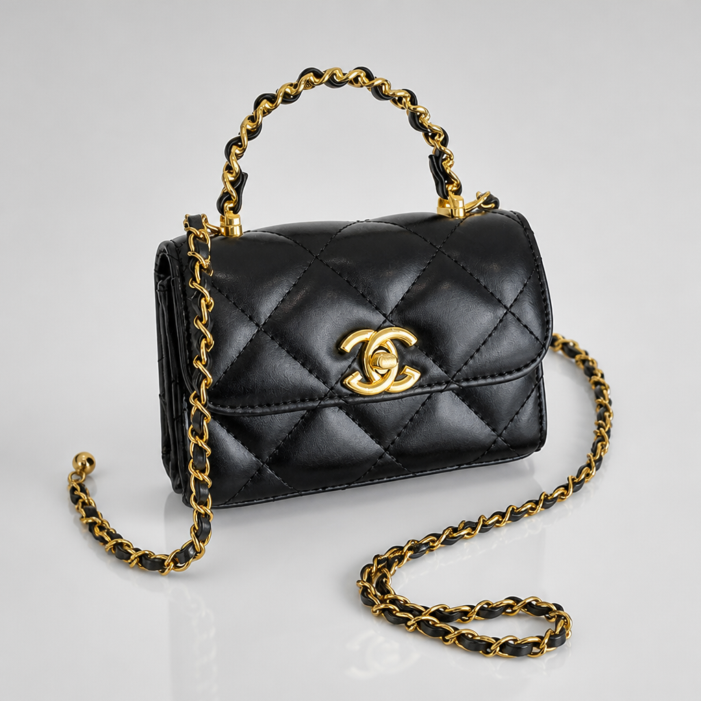 Quilted Chain Shoulder Bag — full product view