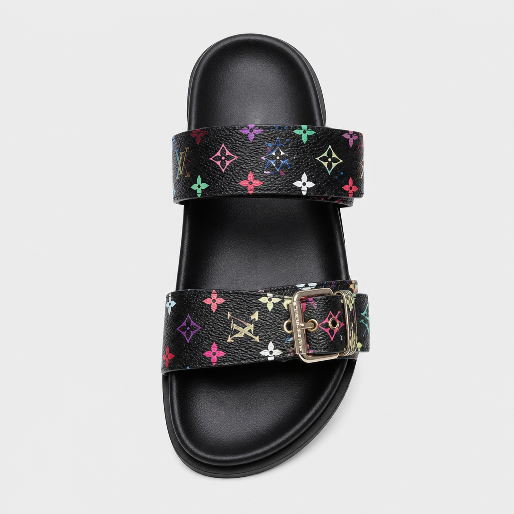 Black Multicolor Single Buckle — front view.