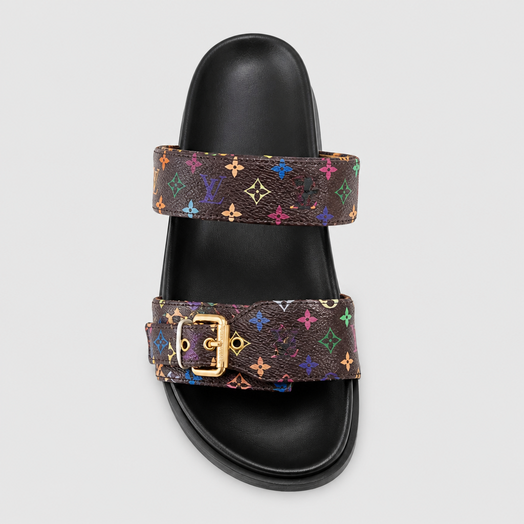 Brown Multicolor Single Buckle — front view.