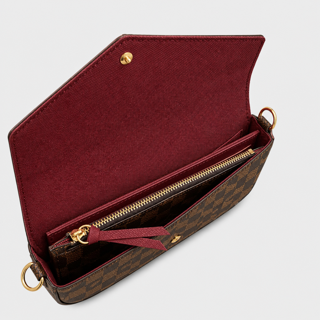 Women's Genuine Leather Chain Shoulder Bag — product detail view.