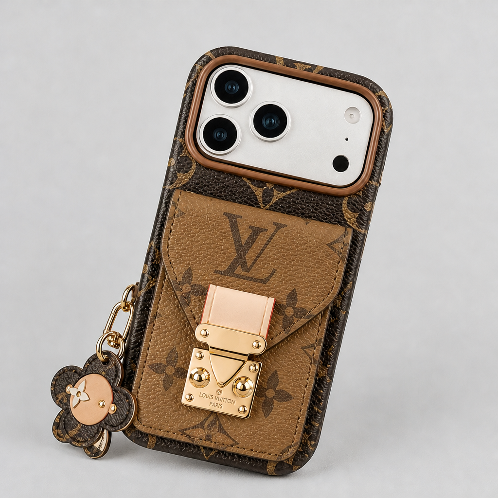JT verified 15428306239738-supported-view-1 cec63a3c3fb5 — Tan & Brown Floral Monogram with Gold-Tone Clasp