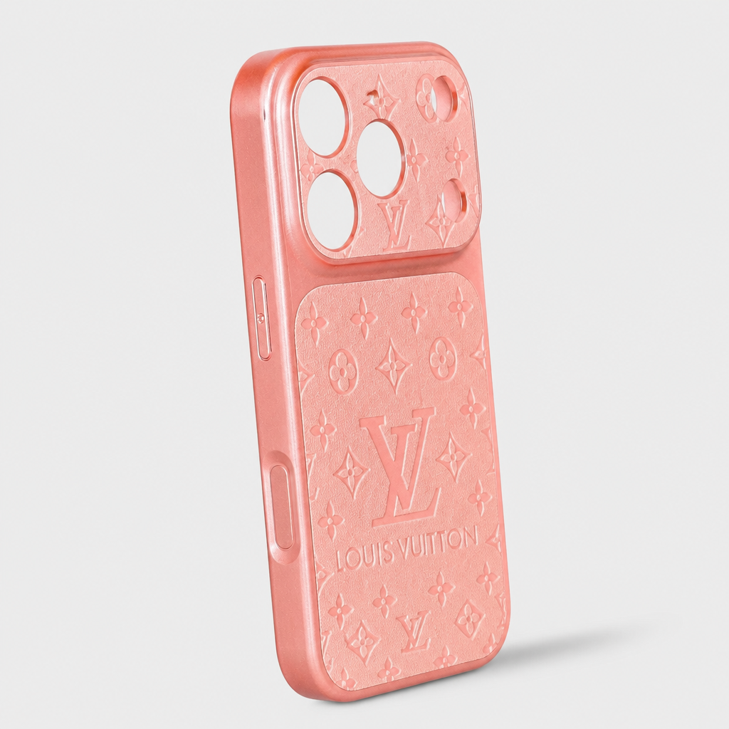 Women's Embossed Lambskin Pattern Phone Case for iPhone — product detail view.